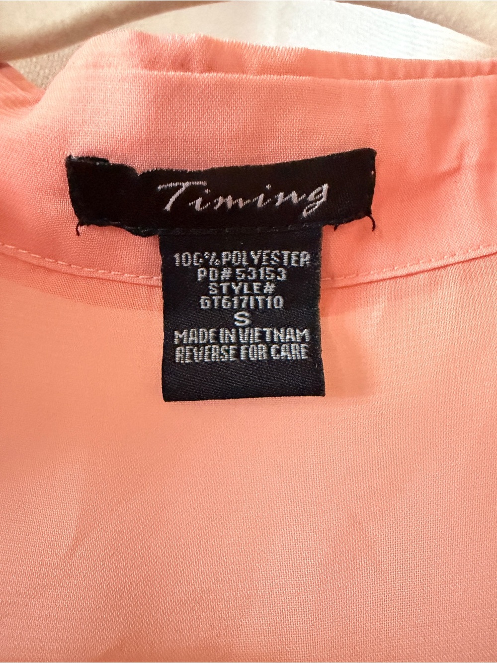 Timing Peach Surplice Collared Blouse - Picture 3 of 3